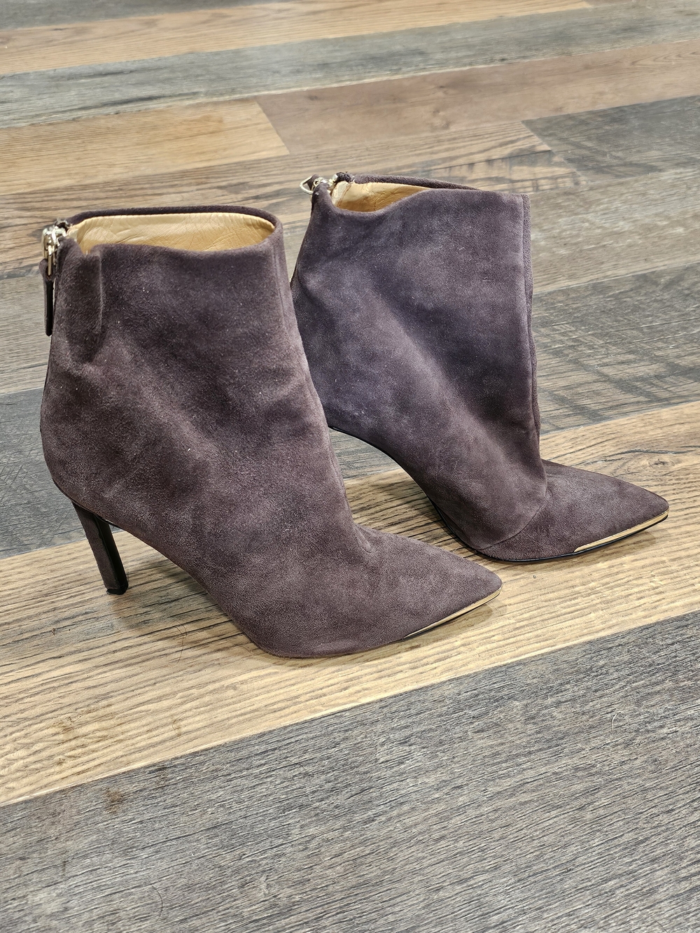 Nine West Women's Suede Pointed-Toe Ankle Boots - Mocha